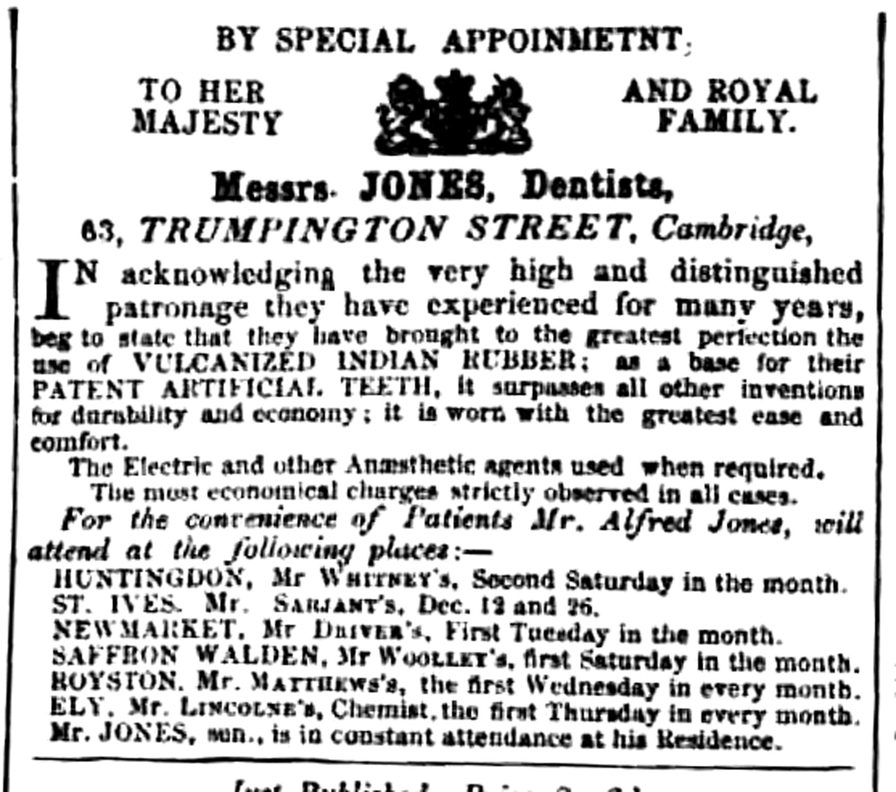 Jones advert snipped